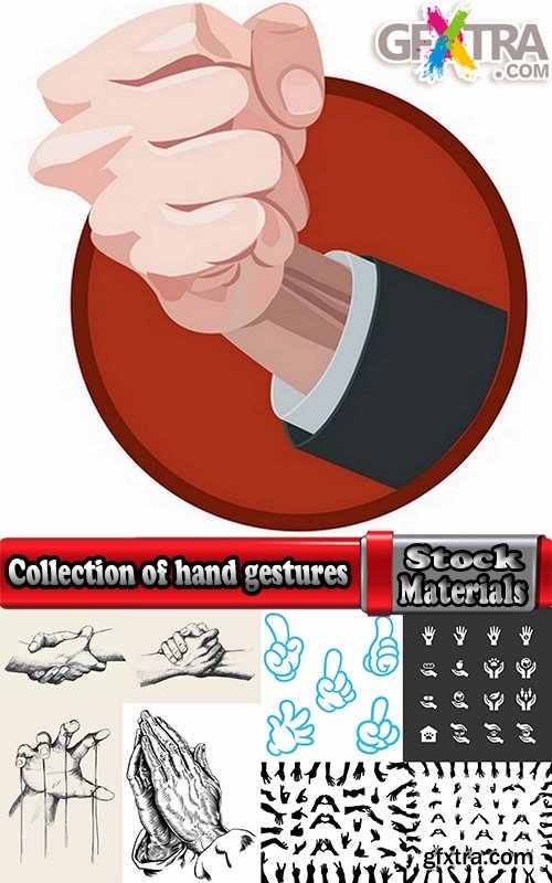 Collection of hand gestures gesture 25 EPS