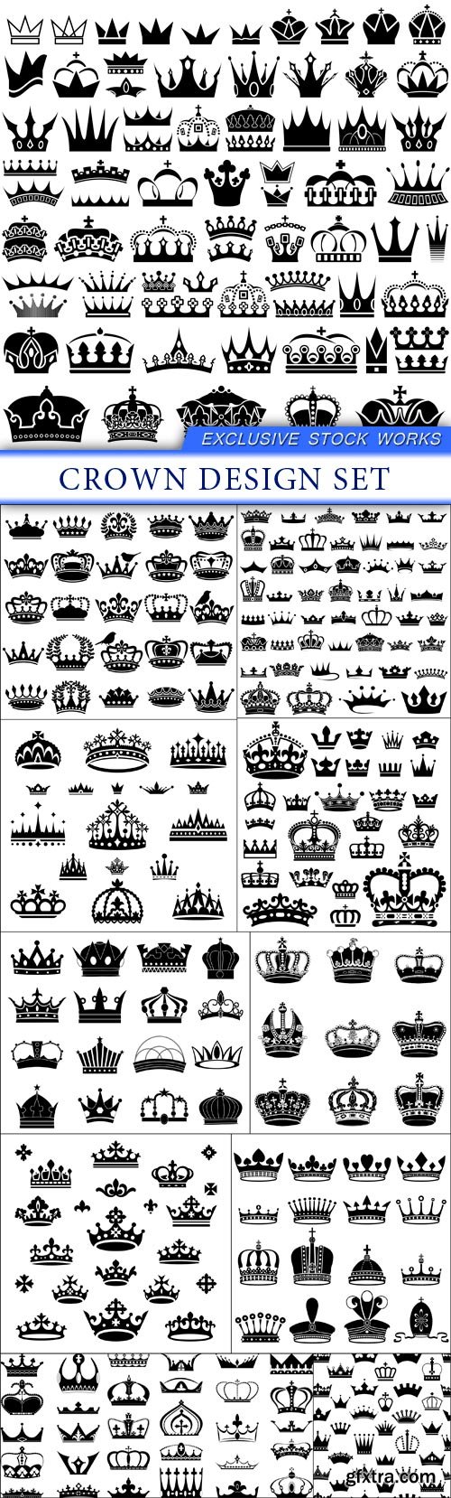 Crown design Set 11X EPS