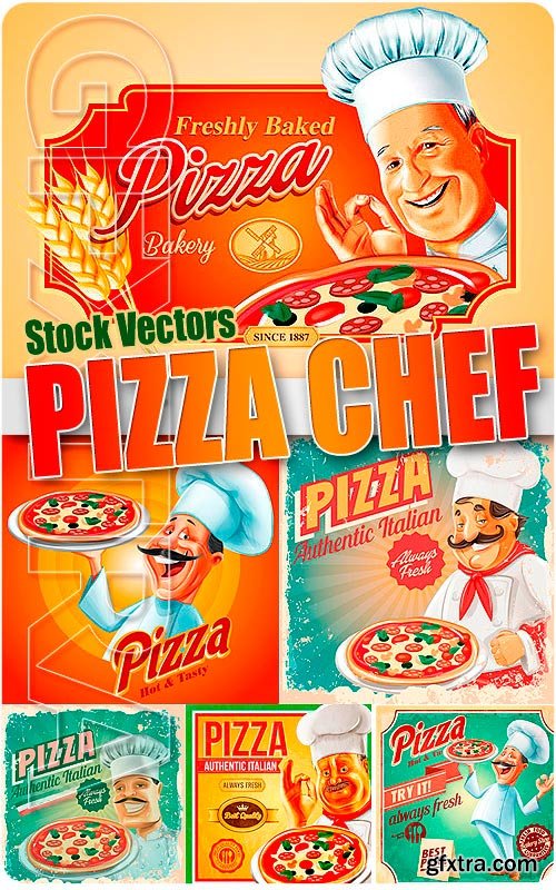 Pizza chef - Stock Vectors