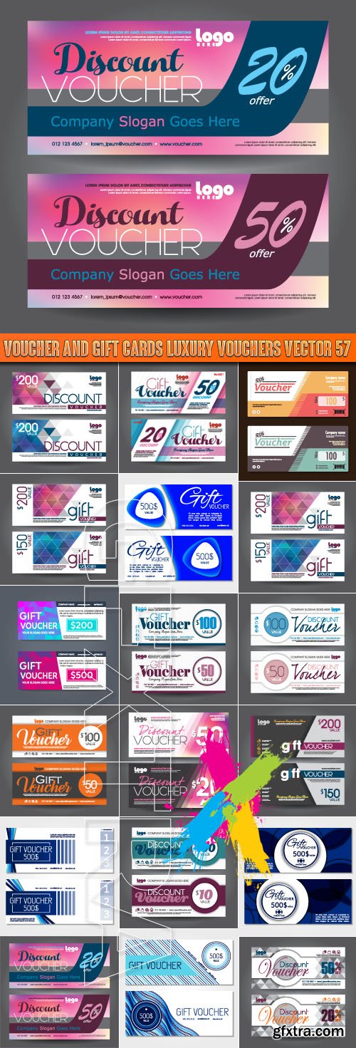 Voucher and gift cards luxury vouchers vector 57