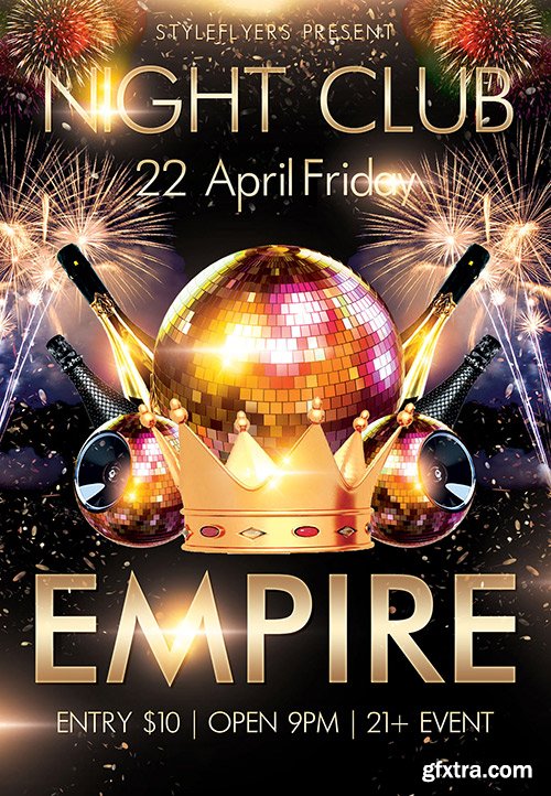 Night Club Empire PSD Flyer Template + Facebook Cover