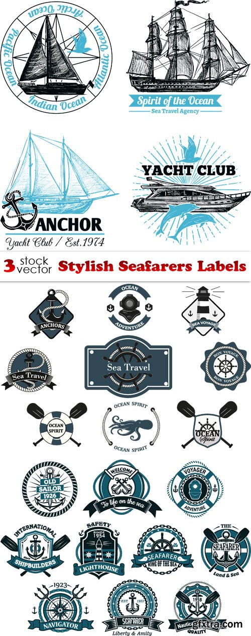 Vectors - Stylish Seafarers Labels