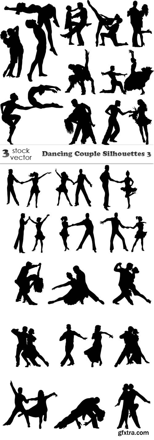 Vectors - Dancing Couple Silhouettes 3