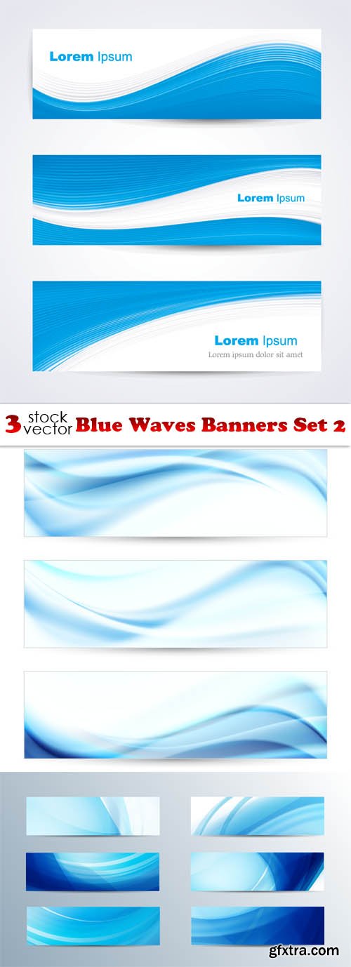 Vectors - Blue Waves Banners Set 2