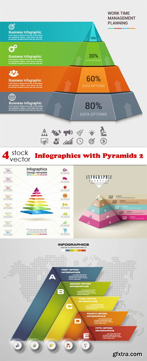 Vectors - Infographics with Pyramids 2