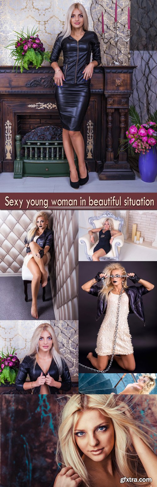 Sexy young woman in beautiful situation