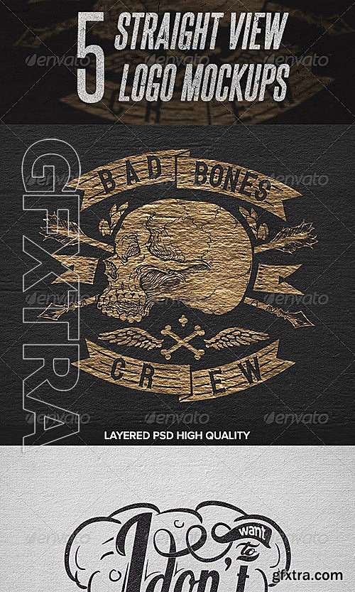 GraphicRiver - 5 Straight View Logo Mock-Up 7138726