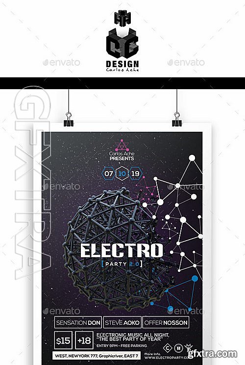 GraphicRiver - Electro Party Flyer & Poster Template 12319036