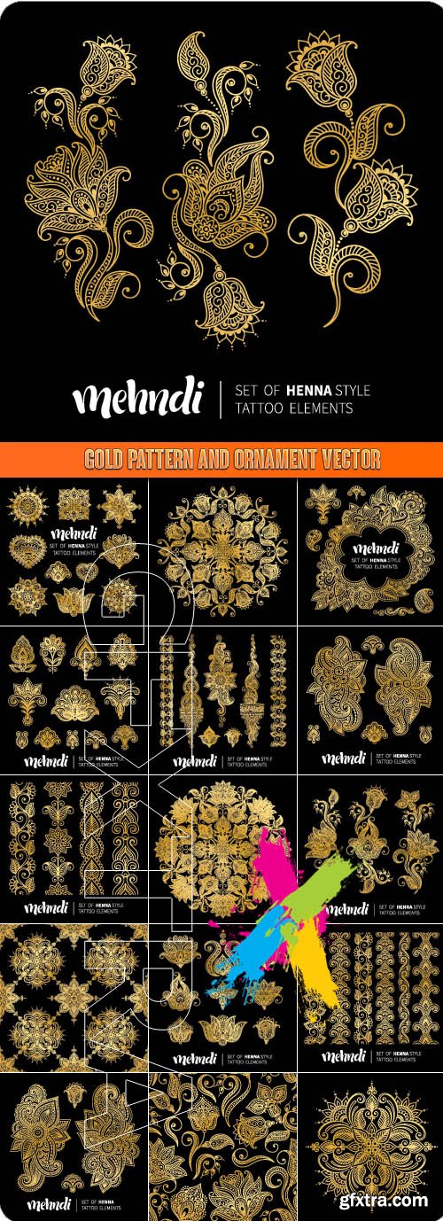 Gold pattern and ornament vector