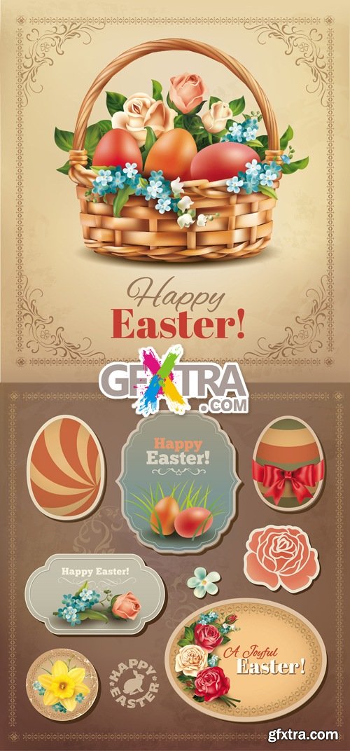 Vintage Style Easter Vector