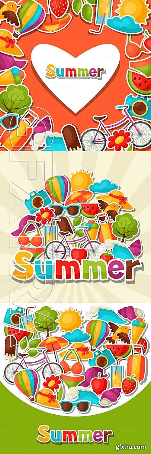 CM - Backgrounds with summer stickers 593455