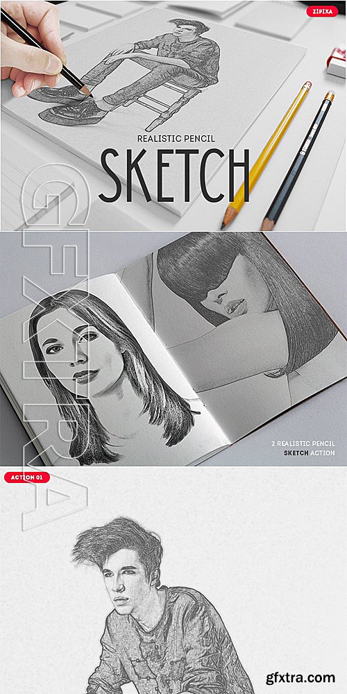 GraphicRiver - Realistic Pencil Sketch - Action 15485036