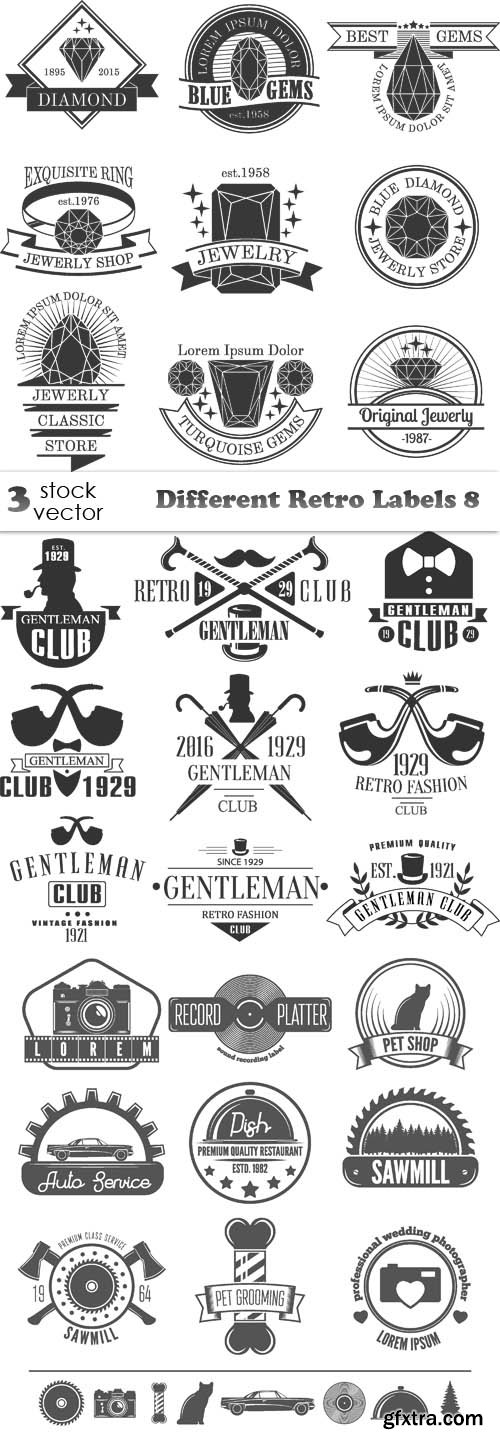 Vectors - Different Retro Labels 8
