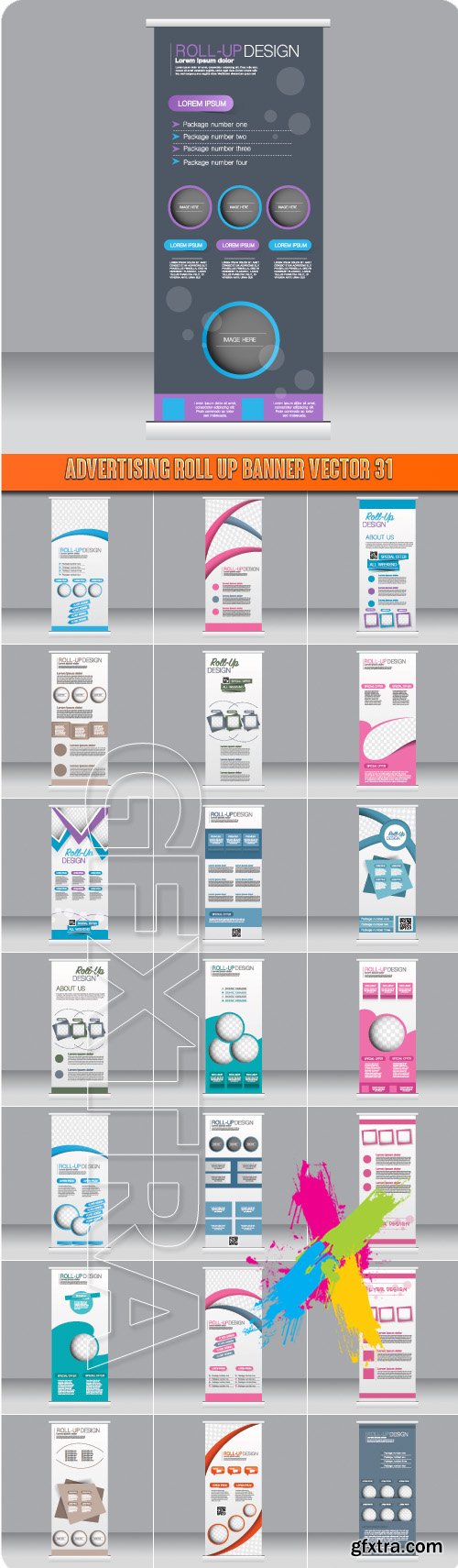 Advertising Roll up banner vector 31