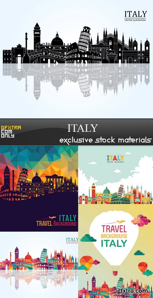 Italy Illustrations 5xEPS