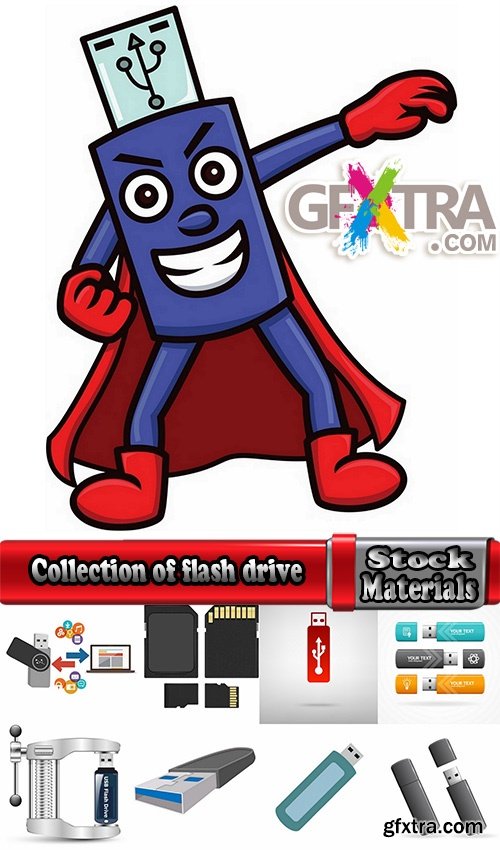 Collection of flash drive technology 25 EPS