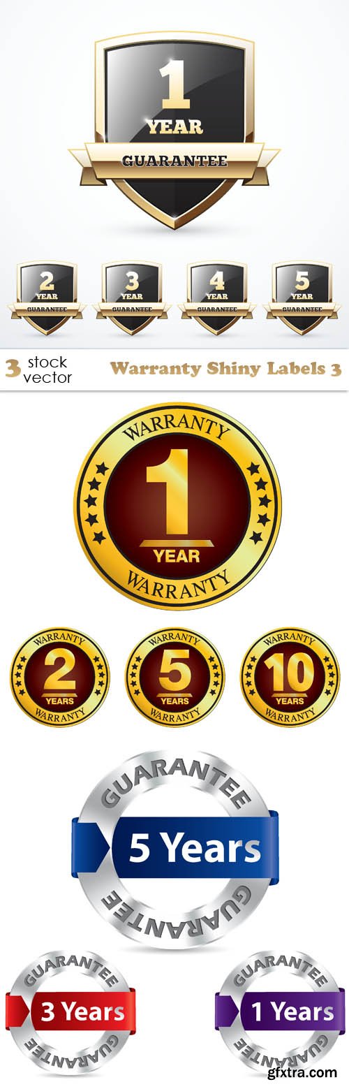 Vectors - Warranty Shiny Labels 3