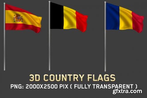 CreativeMarket 3D Country Flags 590676