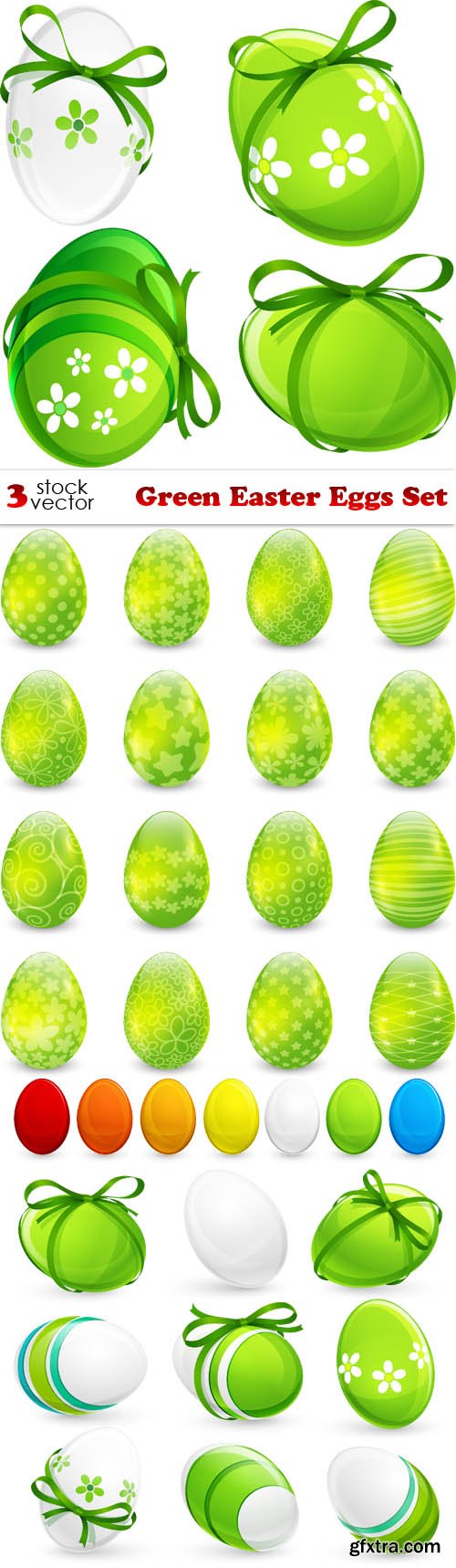 Vectors - Green Easter Eggs Set
