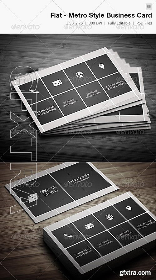 GraphicRiver - Flat - Metro Style Business Card - 06 5577222