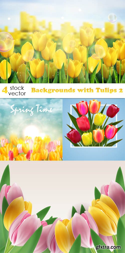 Vectors - Backgrounds with Tulips 2