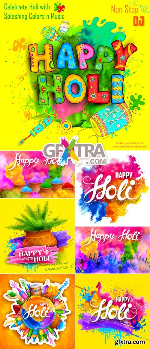 Holi Celebration Backgrounds Vector