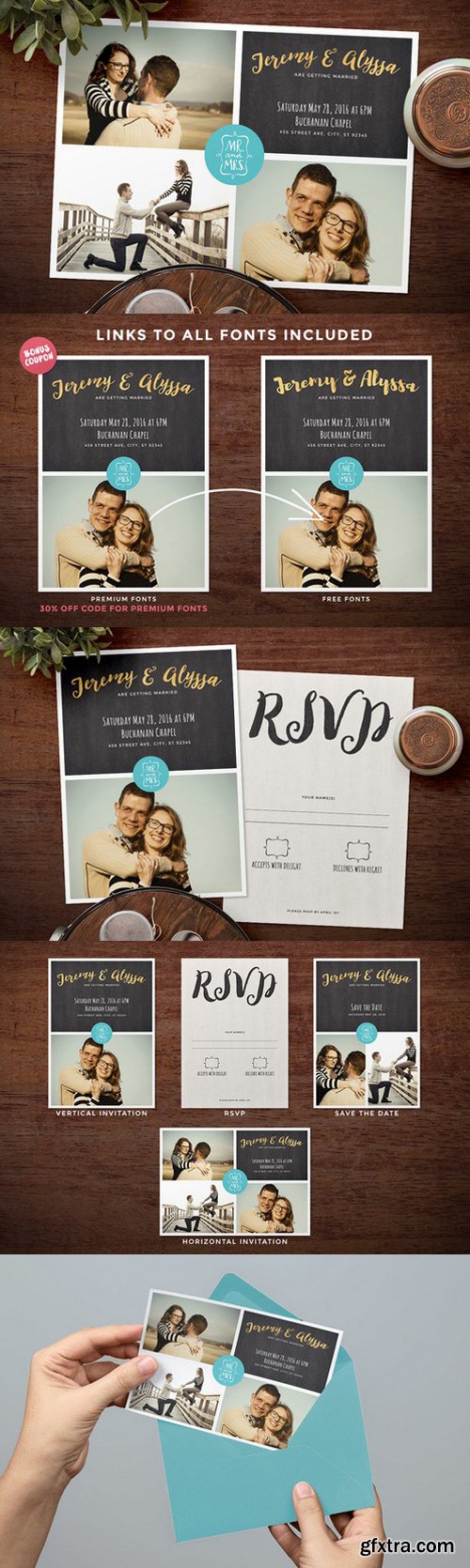 CM - Photo Collage Wedding Invitation 627190