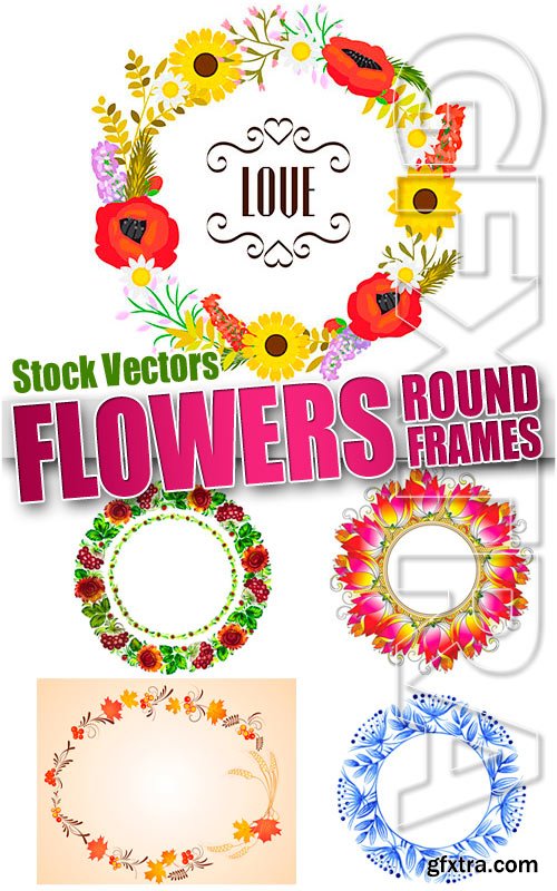 Flower round frames - Stock Vectors