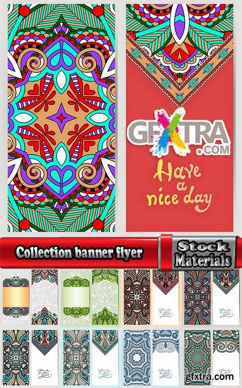 Collection Banner Flyer Template Ethnicity Calligraphic Drawing Decoration 4, 25xEPS