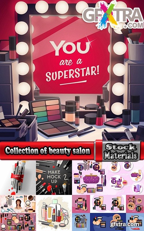 Collection of beauty salon hairdresser makeup manicure accessories for women nail polish 2-25 HQ Jpeg