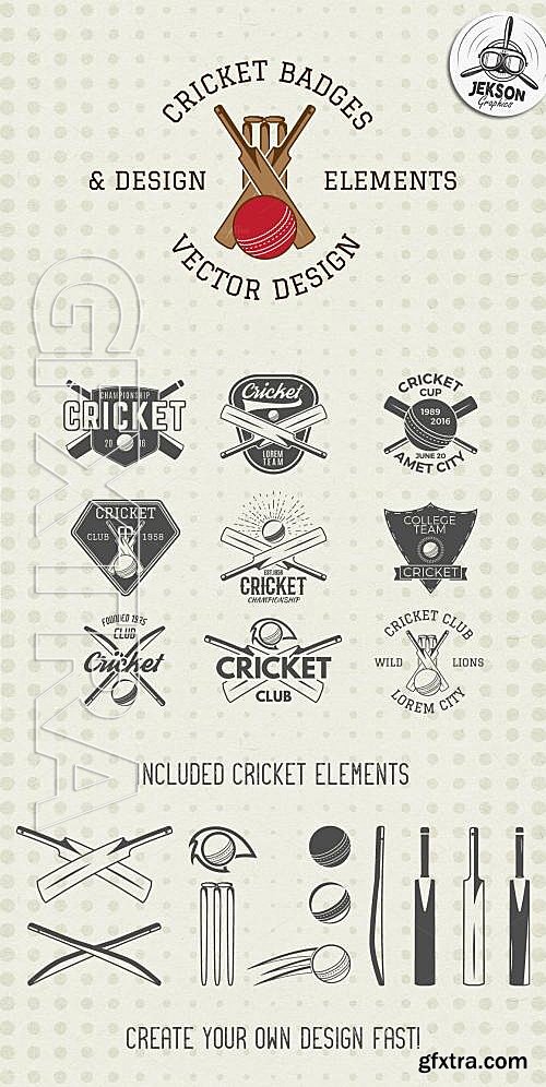 CM - Cricket Badges & Design Elements 608359