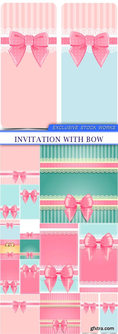 Invitation with bow 12X EPS
