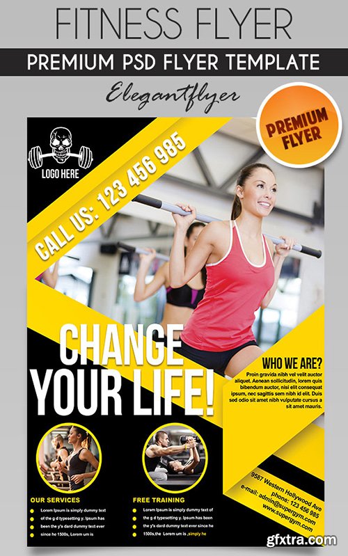 Fitness Flyer PSD Template + Facebook Cover