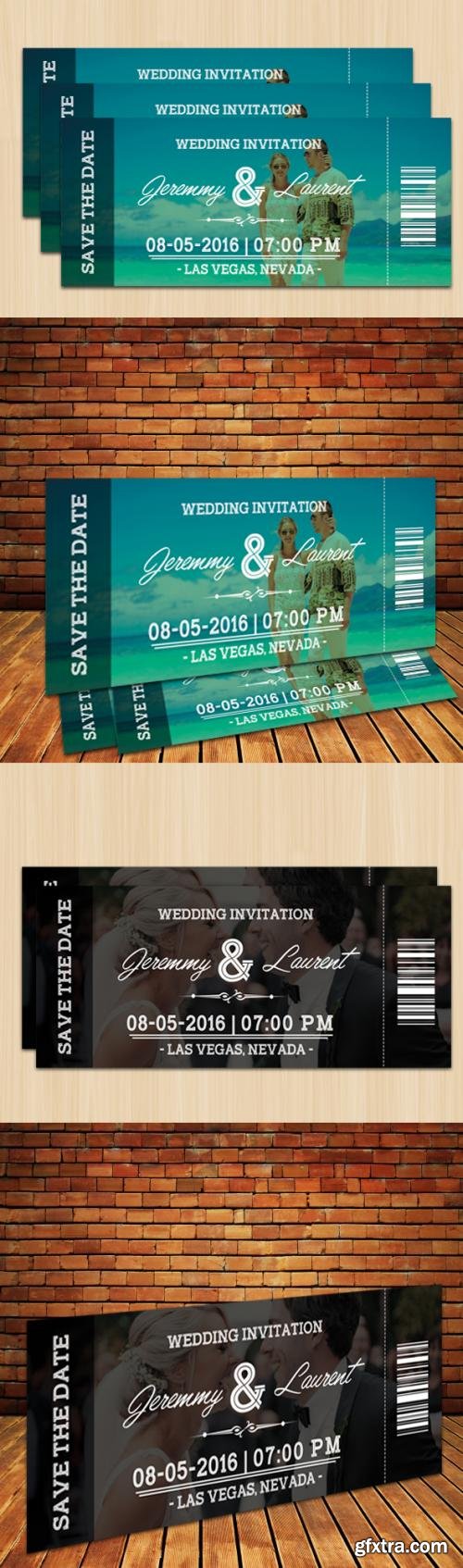 CreativeMarket Wedding Ticket 614718