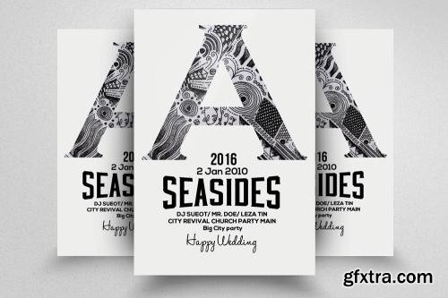 CreativeMarket Seaside Event Party Poster Flyer 608132