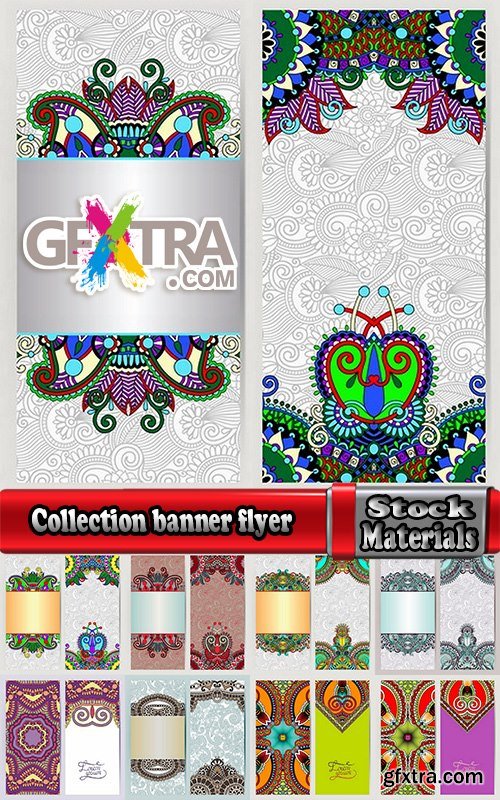 Collection banner flyer template ethnicity calligraphic drawing decoration 5-25 EPS