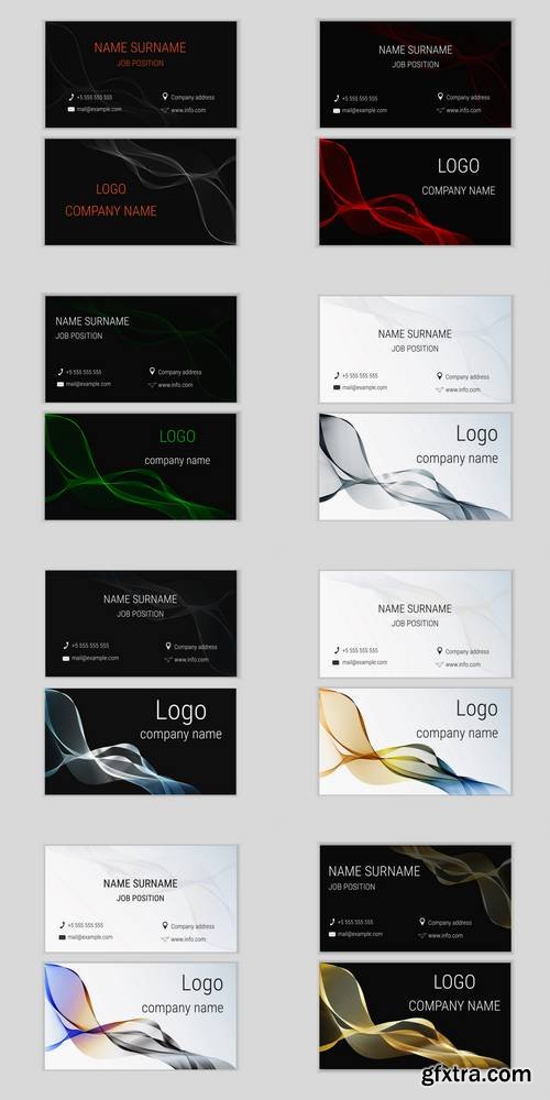 Abstract Business Card Design with Waves 2