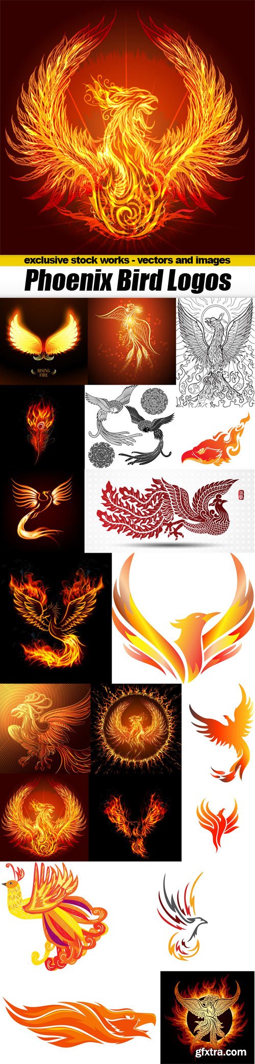 Phoenix Bird Logos 20xEPS