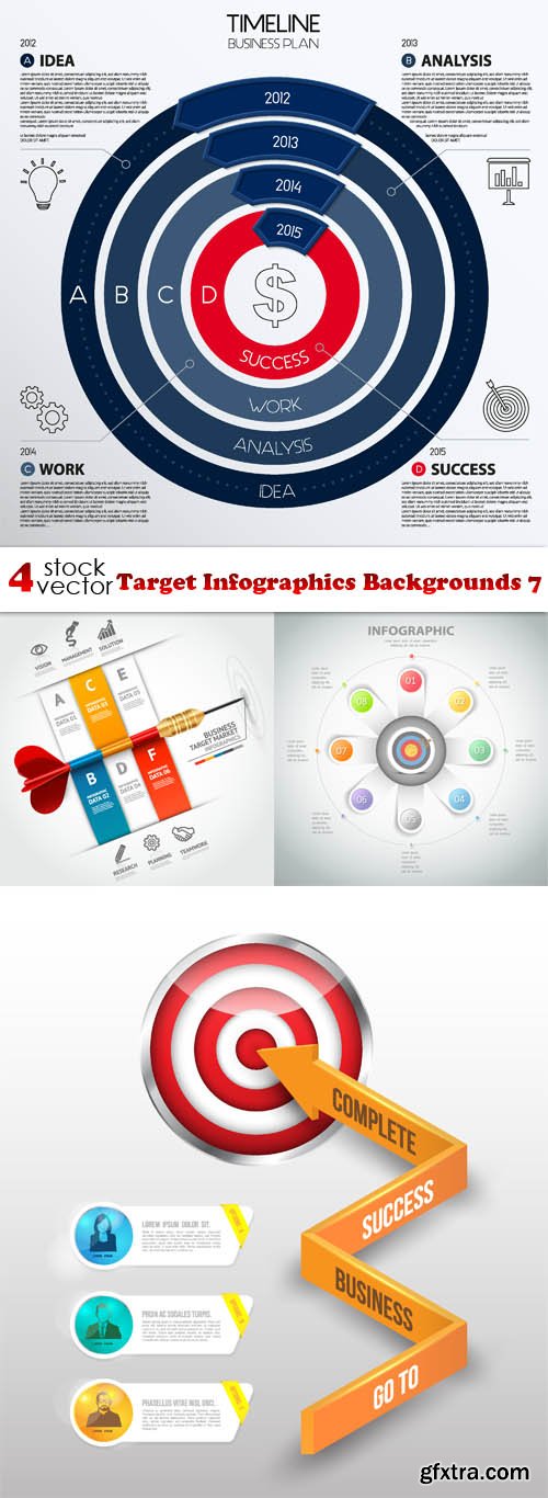 Vectors - Target Infographics Backgrounds 7