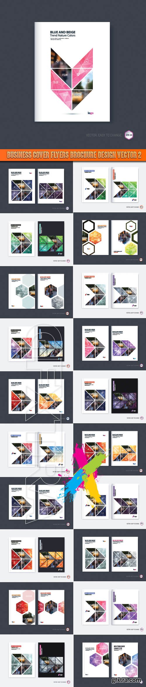 Business cover flyers brochure design vector 2