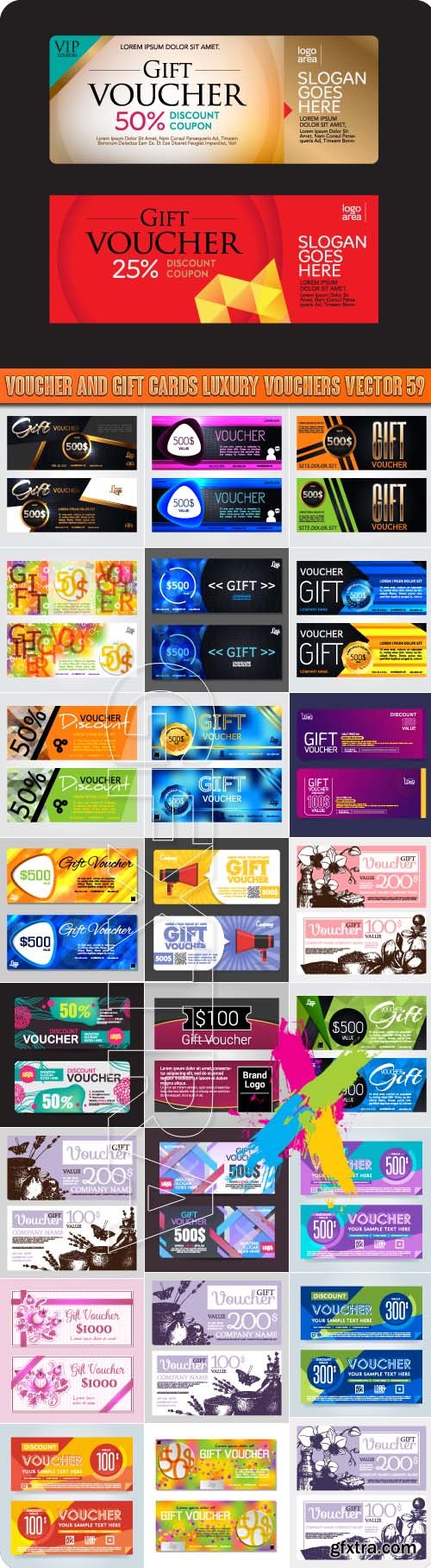 Voucher and gift cards luxury vouchers vector 59