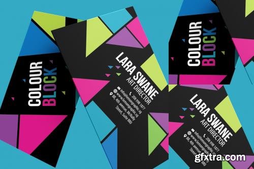 CreativeMarket Colour block business card design 614844