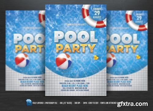 CreativeMarket Pool Party Flyer 582208