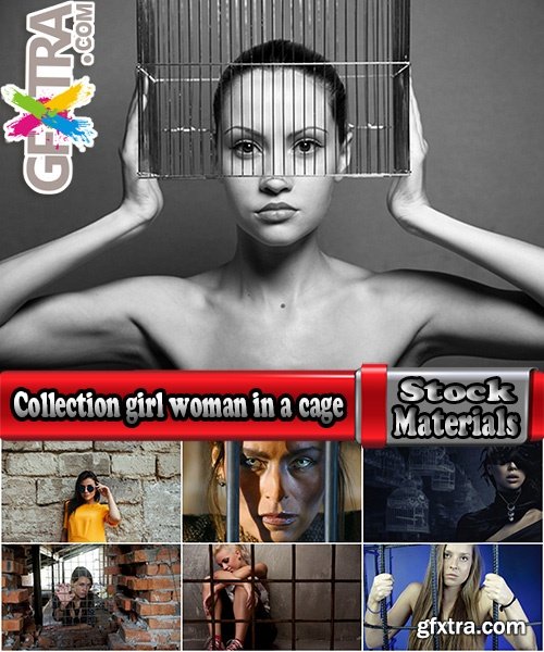 Collection girl woman in a cage restriction limit conceptual illustration 25 HQ Jpeg