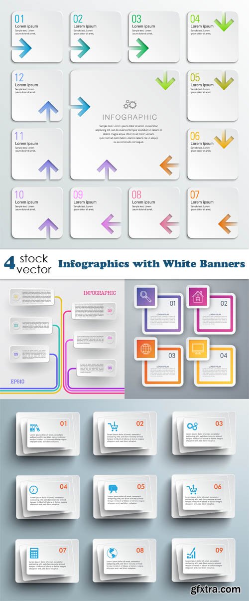 Vectors - Infographics with White Banners