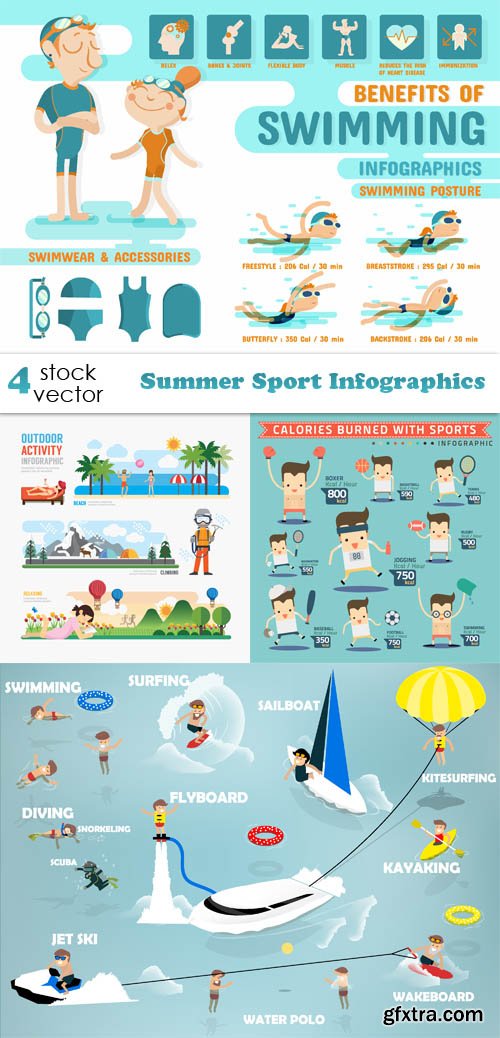 Vectors - Summer Sport Infographics