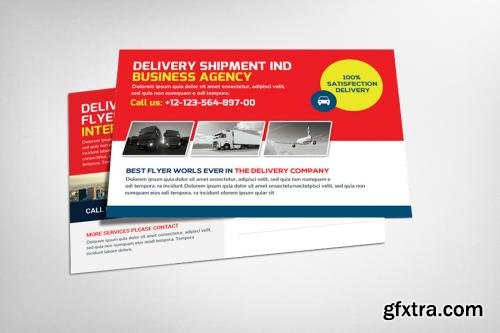 CreativeMarket Delivery Shipment Postcard Template 615050