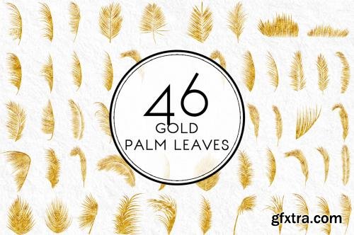 CreativeMarket Gold Palm Leaves 559751