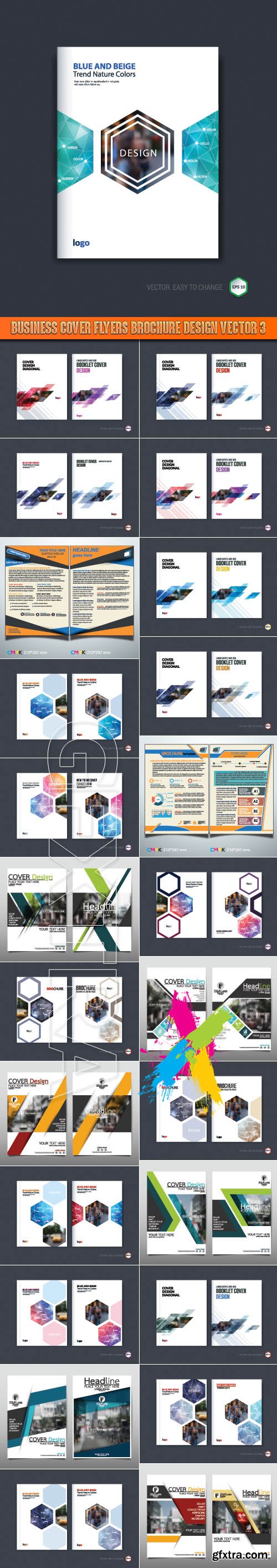 Business cover flyers brochure design vector 3