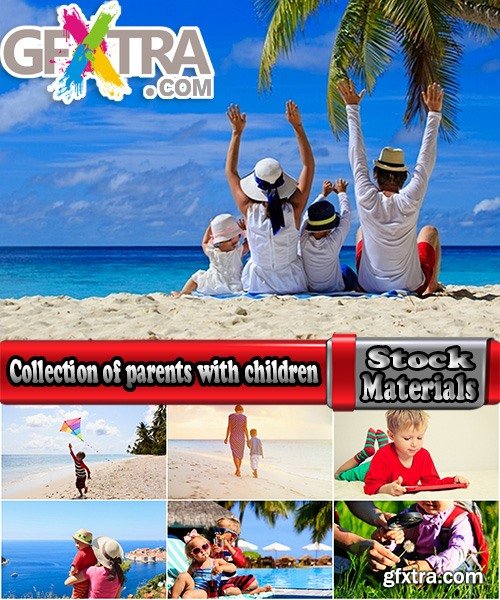 Collection of parents with children on holiday vacation journey kid mom dad 25 HQ Jpeg